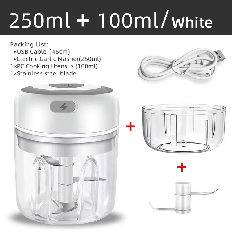 Portable Mini Wireless Electric Garlic Crusher & Chopper - USB Rechargeable Vegetable Masher for Effortless Cooking