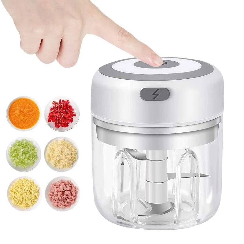 Portable Mini Wireless Electric Garlic Crusher & Chopper - USB Rechargeable Vegetable Masher for Effortless Cooking